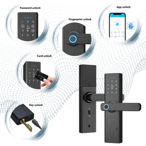WiFi Smart Digital Door Lock Cylinder Key And Card Type For Home Security With Fingerprint Access Digital Lock Smart Locks