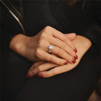 Parures de bagues de mariage OAHLAN 2CT en argent sterling 925, avec pierres CZ taille princesse carrée, pour fiançailles, mariage et promesse, pour femmes