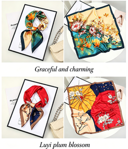 Foulard carré en soie imprimé sur mesure de haute qualité pour femme, bandeau de luxe, foulard multifonctionnel quatre saisons, souvenirs de cérémonie - Product Image 6