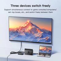 SAMZHE Commutateur vidéo 3-en-1 4K/30Hz avec télécommande pour Switch V1.4, Boîtier intelligent en métal pour PC, TV, Moniteur, Projecteur