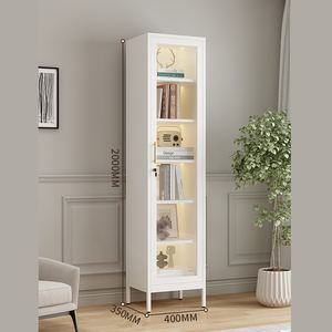 Libreria in acciaio multiuso portaoggetti in vetro singolo libreria adatta per l'home Office - Product Image 3