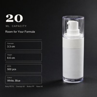 Botol Serum Kosmetik PETG Tahan Lama, Botol Pompa Lotion Bentuk Silinder, Tutup Pelindung Warna Kustom, Logo Dapat Disesuaikan