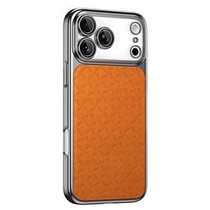Étuis de téléphone portable magnétiques en cuir PU électroplaqué pour iPhone 17 14 15 16 Pro Max avec recharge sans fil et protection intégrale - Product Image 1