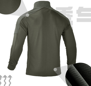 Chemise de travail pour homme DFH01 HY HANWILD, en maille élastique, séchage rapide, manches longues, style cargo, confortable, pour activités de plein air. - Product Image 6