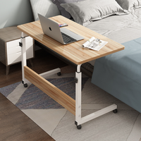 Table d'appoint roulante pour ordinateur portable, réglable en hauteur, avec plateau inclinable en PP, portable, pour canapé, bureau à domicile, appartement, décoration