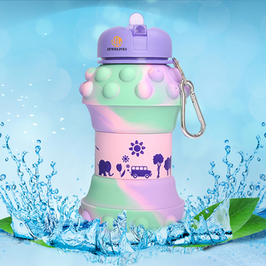 Fashion Design Collapsible Silicone Water Bottles Reusable Pop <b>Top</b> <b>Bubble</b> Sensory Fidget Toys Stress Relief Drinkware - Product Image 5