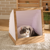 Großhandel Modernes Wellpappe-Katzenkratzhaus Multifunktionales Karton-Katzenbett-Tunnel