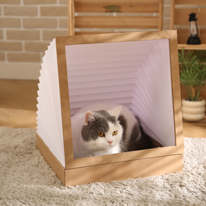Vente en gros : Maison-griffoir moderne en carton ondulé pour <span class=keywords><strong>chat</strong></span>, tunnel-lit multifonctionnel - Product Image 4