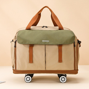 Travel Bag With Wheels Three Layer Expandable Large Capacity Shoe Compartment Spinner Wheels Leisure Travel Unisex Nylon - Product Image 2