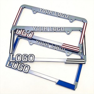 Cache-plaques d'immatriculation en alliage de zinc, sans rouille, personnalisables, norme américaine, finition chromée, couleur et <span class=keywords><strong>logo</strong></span> personnalisés, style attrayant, à suspendre - Product Image 2