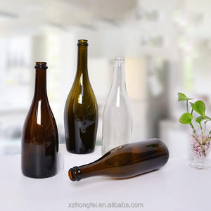 Venta al por mayor botellas de vino de 750ml redondas de vidrio vacío con sello de corcho para Mini Champagne <span class=keywords><strong>Vin</strong></span> Rouge superficie serigrafiada - Product Image 1