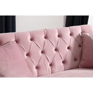 TOSEE Divano Letto a Due Posti Elegante e Moderno in Velluto Rosa con Struttura in Legno Design <span class=keywords><strong>Classico</strong></span> per <span class=keywords><strong>Soggiorno</strong></span> o Appartamento - Product Image 6