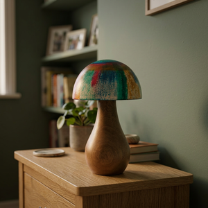 Sculpture de champignon en bois artisanale à motif animal, écologique, pour décoration extérieure - Product Image 3