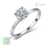 Bague en argent sterling S925 avec moissanite, quatre griffes, pour fiançailles et demande en mariage, pour couple, simple et classique, vente en gros, en stock