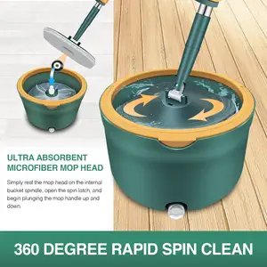 Easy Wring Mop for Floor Cleaning Spin Mop and Bucket With Wringer Set
