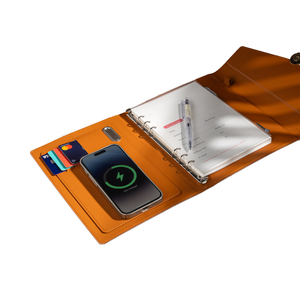 Custom CARDSILK B5 Size Hardcover <strong>Notebook</strong> 80 Sheets Wireless Charging Elegant Leather Envelope Corporate Branding Gift Women - Product Image 1