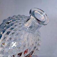 Bouteille de vin en verre cristallin créative 750 ml transparente vide avec bouchon en liège pour dégustation de whisky/vin