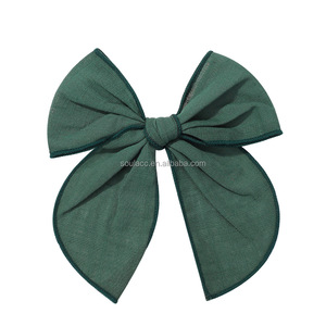 Horquillas con lazo de tela para niñas, accesorios para el cabello, horquillas con lazo de flores a cuadros para niños - Product Image 4