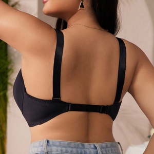 <span class=keywords><strong>Sujetador</strong></span> Sexy Negro Sólido para Mujer, Talla Grande, Forma de V, Copa Grande con Aro - Product Image 5