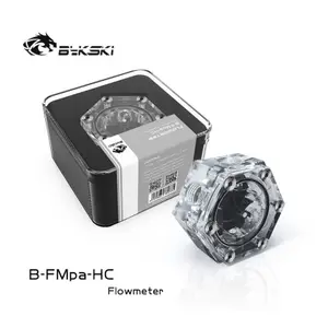 Bykski B-FMpa-HC Medidor de Fluxo de Água Hexagonal Premium Transparente Acrílico Velocímetro