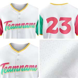 Uniformes de Prática de Beisebol de Manga Curta por Atacado com Nomes, Números e Camisas Retrô Personalizáveis. - Product Image 2