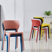 Chaise de jardin en plastique confortable, style moderne, avec dossier en maille épaissi et élargi