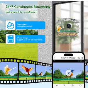 Nuevo diseño APP Control WIFI 2K HD Cámara Almacenamiento en la nube AI Reconocimiento de pájaros Alimentador de pájaros inteligente con intercomunicador de Voz bidireccional - Product Image 2