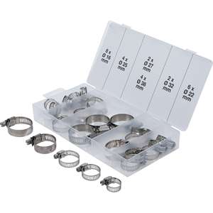 BGS <b>Hose</b> <b>Clamp</b> Assortment stainless Ø 16 - 38 mm 26 pcs. - Product Image 1