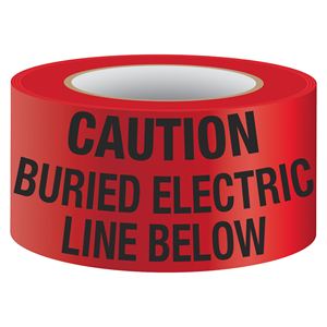 Cinta de Advertencia de Peligro de Líneas Eléctricas Enterradas, de Polietileno, de 2 Pulgadas de Ancho - Product Image 1
