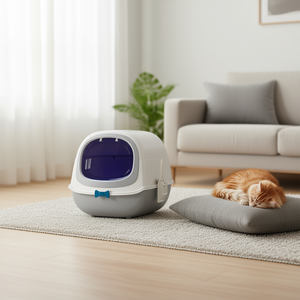 กระบะทรายแมวแบบเพนกวิน 65 ลิตร สีเทา พลาสติก แบบใช้มือ สำหรับแมว - Product Image 2