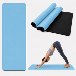 Tapete de <span class=keywords><strong>Yoga</strong></span> de PU Absorbente de Sudor con Correa de Transporte Ajustable para <span class=keywords><strong>Bikram</strong></span> <span class=keywords><strong>Yoga</strong></span> y Entrenamiento en Gimnasio, 4mm - Product Image 1