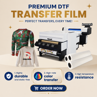 Film PET DTF double face 75u, rouleau mat 30cm 60cm pour impression par transfert thermique/décollement à froid/décollement à chaud pour vêtements, compatible imprimantes DTF