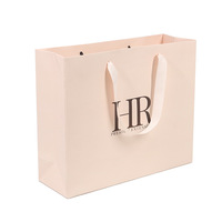 Sac cadeau en papier personnalisé avec logo et poignée en ruban, élégant sac de shopping en carton rose pour bijouterie, faveurs de mariage, vente en gros