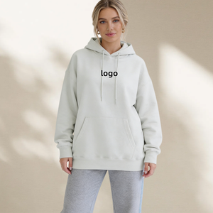 High Quality Custom Boxy 100% Cotton Plain Embroidered 450gsm Heavyweight Unisex Women's Pullover print Hoodies - Product Image 1