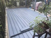 Plancher de terrasse en composite bois-plastique (WPC) facile à installer, imperméable, pour jardin, patio, piscine