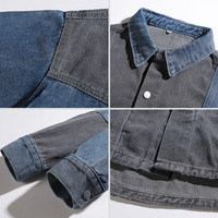 Jean en denim pour homme, veste en jean noire en coton à manches longues avec poche avant, style décontracté urbain, hiver, personnalisable