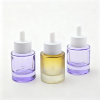 Bouteille compte-gouttes ronde en verre de 15 ml et 30 ml, impression personnalisée OEM, étiquette privée, pour sérum, huile pour le visage, huile pour les cheveux, huile pour la barbe, huile essentielle