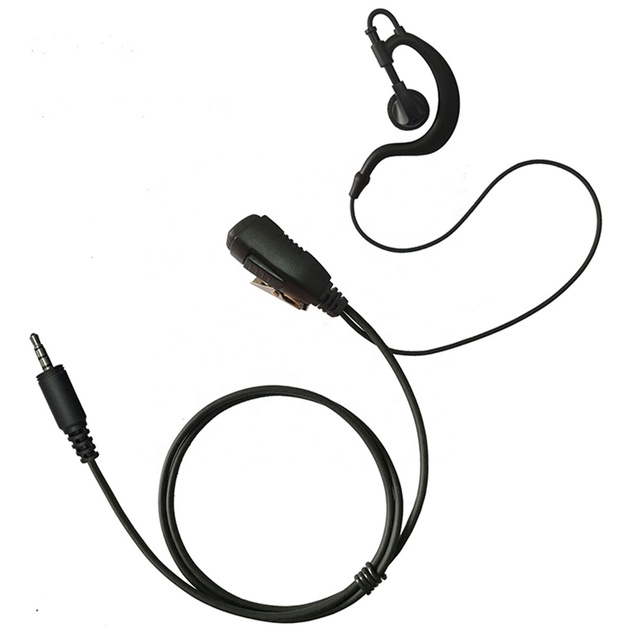 G Shape Earpiece G Hook Coil Headset Earphone with Inline Mic PTT for Kenwood 2 Way Radio PKT-23