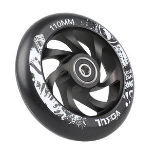 Échantillon Gratuit Roues d'Usine OEM ODM <span class=keywords><strong>Pas</strong></span> Chères pour <span class=keywords><strong>Trottinette</strong></span> Stunt, Pièces de <span class=keywords><strong>Trottinette</strong></span> 110mm, Roues en PU à Rebond Élevé avec Noyau en Aluminium, Roulements ABEC-9, Noires - Product Image 3