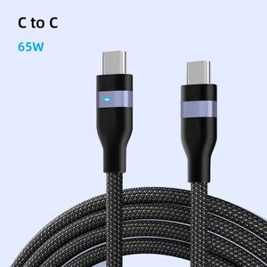 Cable <span class=keywords><strong>USB</strong></span> 3.0 Tipo-C a Tipo-C de Carga Rápida PD120W 65W 27W, con Núcleo de Cobre Puro, Trenzado Magnético y LED para iPhone 17/16/15 y Samsung - Product Image 2