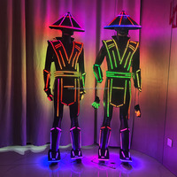 Costume LED Cyberpunk Samouraï Oriental pour Festival EDM, Spectacle de Rue, Événement, Tournée Nocturne, Cosplay, Performance Scénique