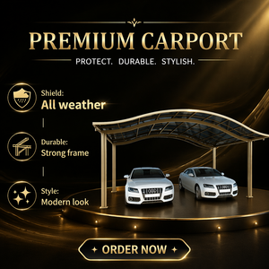 Abri d'auto solaire en aluminium, cadre métallique étanche, système <span class=keywords><strong>de</strong></span> montage Pv pour la maison et le parking, polycarbonate, événements, garage, anti-charge - Product Image 1