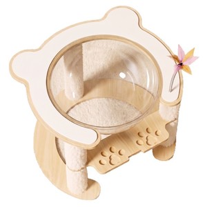 Combo de rascador y cama para gatos, duradero, resistente al desgaste, sin pelusas, árbol para gatos con cápsula de sisal, suministros para mascotas para todas las estaciones. - Product Image 1