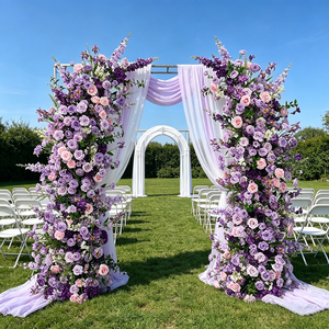 Outdoor Horn Arch Flower Row Wedding Backdrop Decoration Artificial Flowers arch Arrangement Event Party Props - Product Image 1