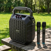 Altavoz De Karaoke E4030, altavoces grandes para fiesta de Dj al aire libre, altavoz De Karaoke portátil de 6,5 pulgadas con 2 micrófonos inalámbricos para Ktv familiar