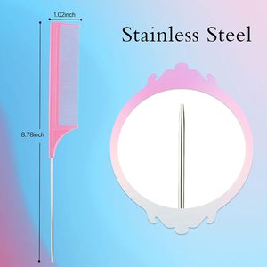 Wholesale Custom 3 Pcs Hair Styling <b>Comb</b> Set Multicolor Nylon Teasing Hair Brush Edge Control Brush <b>Rat</b> <b>Tail</b> <b>Comb</b> Set - Product Image 3