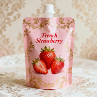 Sachets de jus personnalisés en PE écologique avec fermeture éclair, poches souples à bec verseur, imprimés par gravure/numérique, résistants à l'humidité, multi-tailles