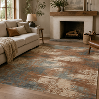 Tapis d'intérieur lavable en fausse fourrure de cachemire, motif abstrait moderne, antidérapant, pour la décoration intérieure