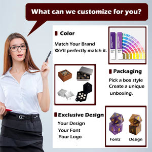 Großhandel Gravierte Mystery Würfel Zufälliges Glas DND Edelstein Würfel Stein Polyed rische Würfel Set Buntes Glas D20 für Dungeons and Dragons - Product Image 3