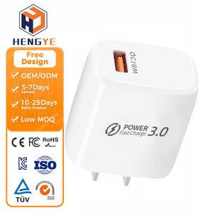 Phone Adapter EU US Plug Portable Mobile Phone Single Usb Charger Socket 18W Usb Wall Charger Usb QC3.0 Charger